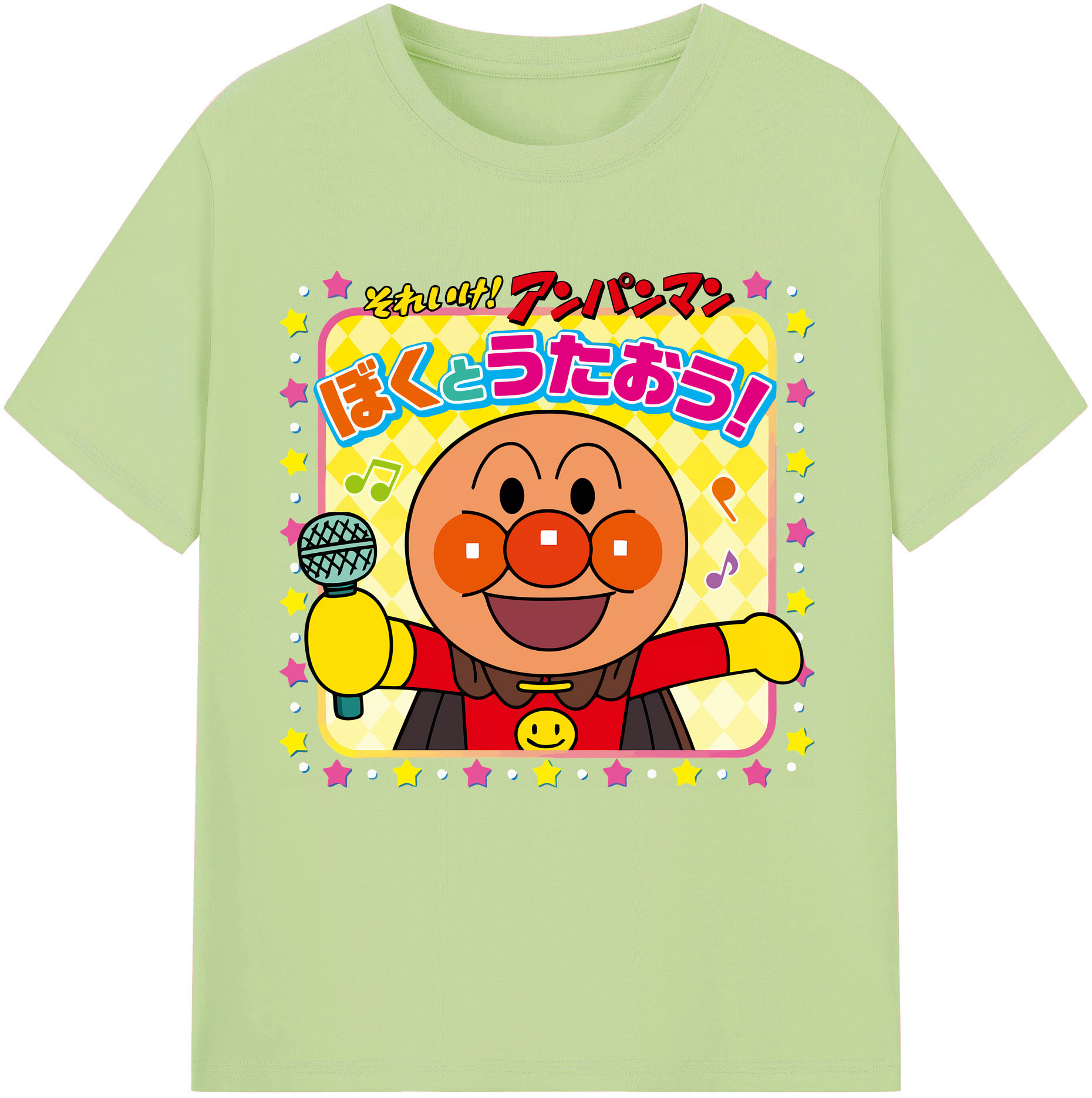 （画像用） アンパンマン Anpanman 綿100％半袖Tシャツ（フロントプリント）